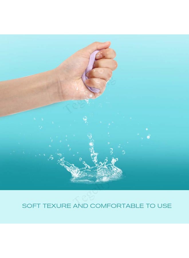 Tegelrying Facial Sponge Compressed,60 Pcs PVA Professional Makeup Removal Wash Round Face Sponge Pads Exfoliating Cleansing for Women,Purple - Image 5