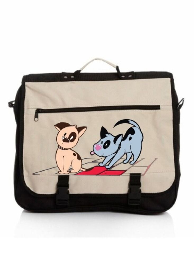 بيج ديزاين الكلاب حقيبة كمبيوتر محمول حقيبة الأعمال حقيبة حزام قابل للتعديل