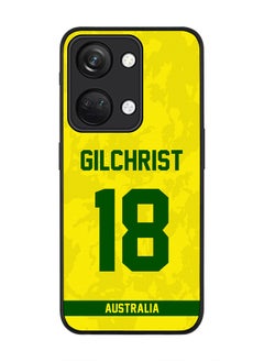 Cover for ONEPLUS NORD 3 5G / OnePlus Ace 2V Case, Rugged Black Slim fit Protective Phone Cases - Player Name - Adam Gilchrist, Jersey Number- 18