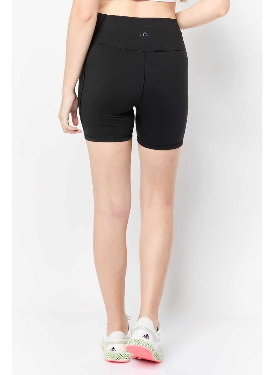Adidas Women Sportswear Fit Training Shorts, Black  - Image 3