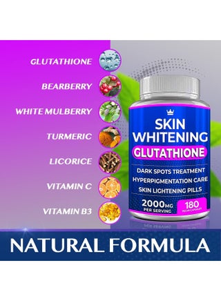 northern crown glutathione Northern Crown Cosmetics Skin Whitening Glutathione, 2000mg - 180 Vegan  Capsules | Best Price KSA