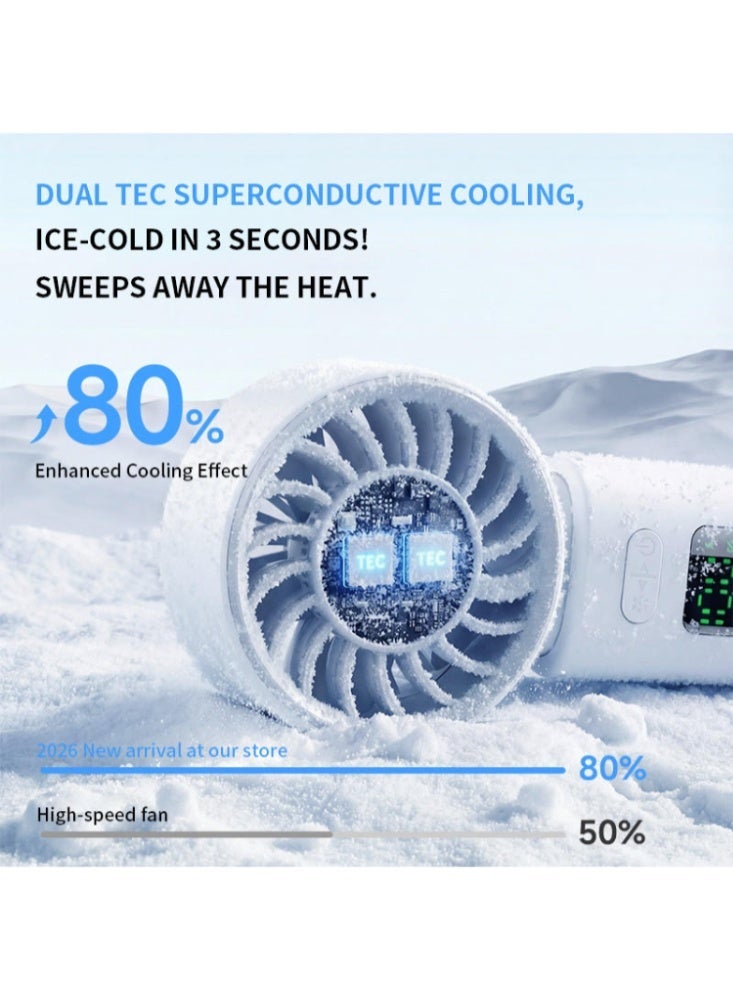 ELTRAZONE مروحة محمولة عالية السرعة مع تبريد بالثلج - مروحة تبريد صغيرة للسفر، محمولة وقابلة لإعادة الشحن للاستخدام الخارجي أثناء التنقل - Image 3