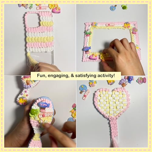 Decoden Cream Glue 9PCS Kit, Fake Whipped Cream, Fake Icing Frosting Whipped Clay with Piping Bags for Phone Cases, Crafts, and DIY Projects - Image 4