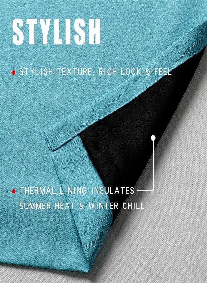 G2000 100% Blackout Curtains for Bedroom Living Room 84 Inches Long Turquoise Room Darkening Window Grommet Thermal Lined Insulated Light Blocking Noise Reducing 2 Panels - Image 4