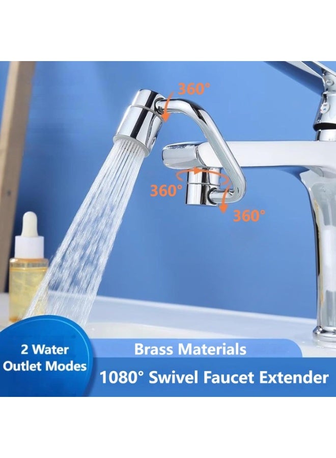 امتداد صنبور دوار 1080°، مهوية صنبور 360° - وضعي رش، مواد من النحاس، امتداد صنبور لمطبخ الحوض وحوض الحمام، مهوية لصنبور الحوض - Image 4