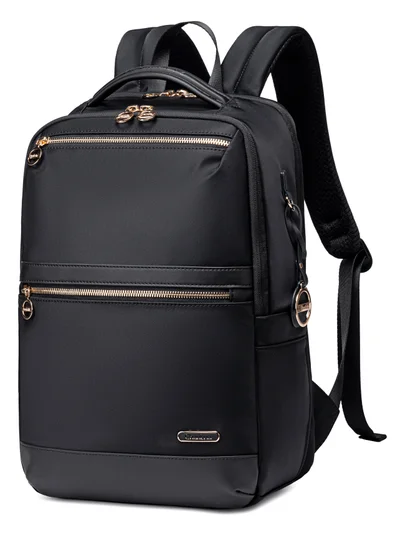 Chantria Premium Durable Water-Resistant Computer Backpack for Women Multifunctional Anti-Theft Lightweight Daypack for Casual Travel School College, CB00766- Black