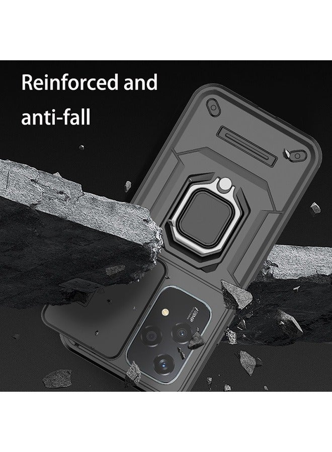 هونور 200 لايت 5G حالة الهاتف ، الهاتف المحمول حالة صدمة ، حماية ضد السقوط ، المدمج في انزلاق الكاميرا المضادة للخدش غطاء العدسة ، والتكامل 360 درجة دوار قوس دائري ، أسود - Image 5