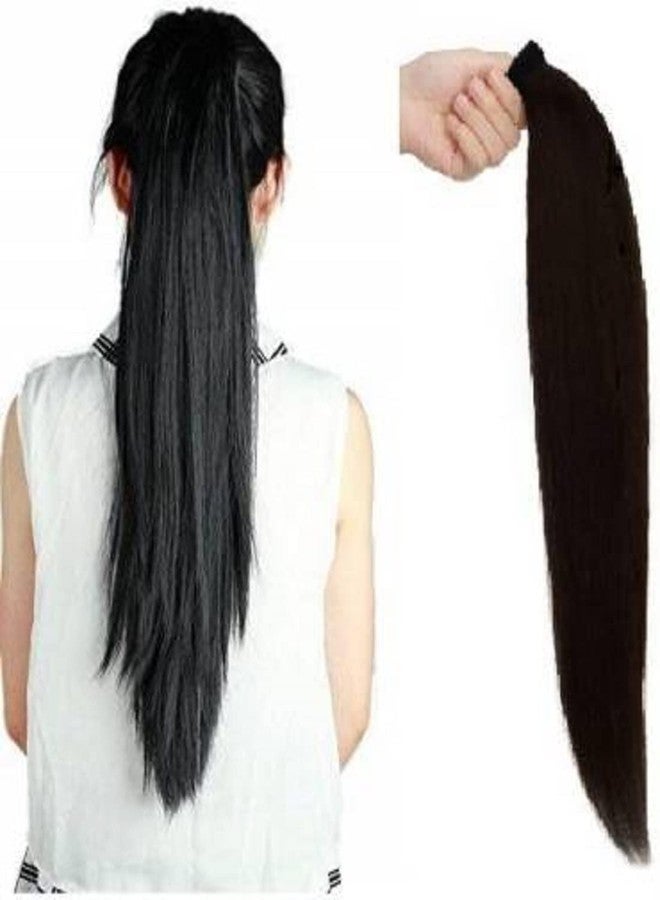 VIVIAN Wig Natural looking Scale Ponytail Hair Extension Full Head Long Highlight Black Color for Women And Girls 24 inches (Pack of 1) - Image 2