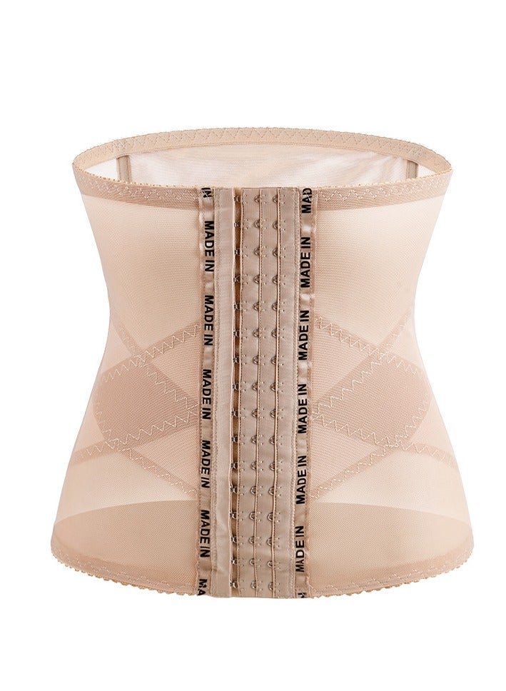 Brilliant Summer Thin Belly Belt Mesh Cross Elastic Waist Belt Breathable Sports Fitness-Skin Color XL