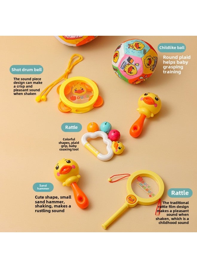 Rattle Newborn Baby Toys 0 To 3 Months Old 1 Educational Early Education 3 6 Baby Head Grip Training Sand Hammer-Color:Duck Sand Hammer 2 + Rattle - Image 3