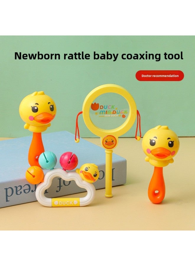 Rattle Newborn Baby Toys 0 To 3 Months Old 1 Educational Early Education 3 6 Baby Head Grip Training Sand Hammer-Color:Duck Sand Hammer 2 + Rattle - Image 2