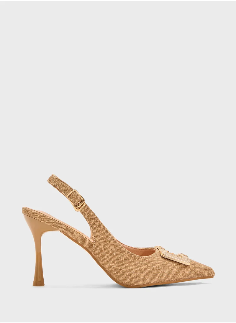 بي ار High Heeled Sling Back Pump