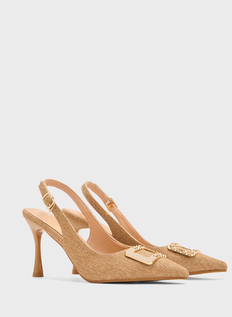 BR High Heeled Sling Back Pump  - Image 4