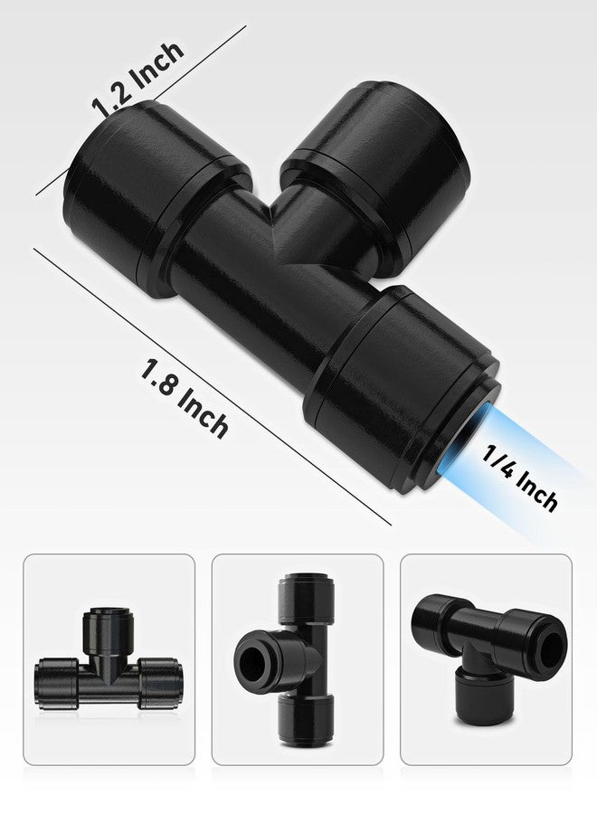 EVOULTES 16 Pack 1/4" Quick Connect Drip Irrigation Tee Fittings for 1/4 Inch Irrigation Tubing, Leak Free Fitting for Drip Irrigation System, Durable & Easy to Install for Gardens & Farms - Image 2