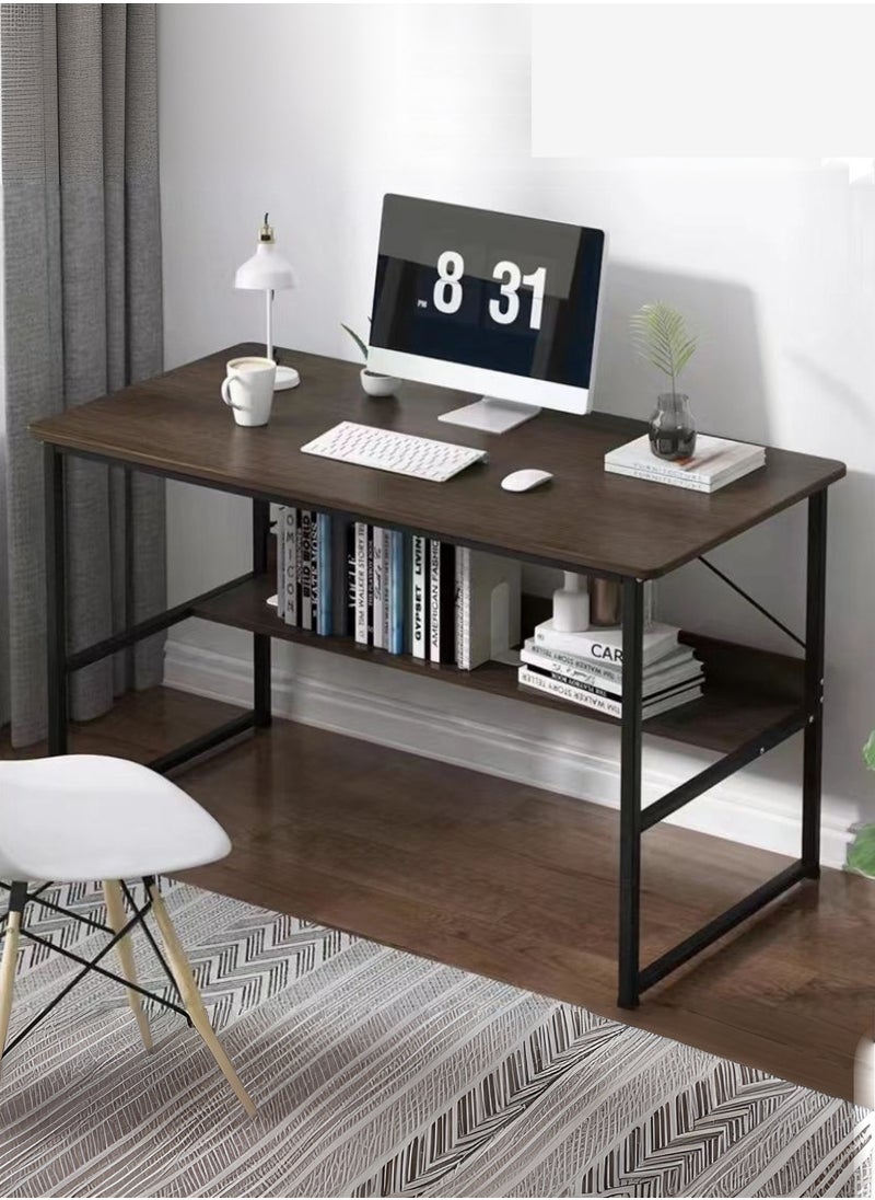 C&C Home - Computer Desk with Bookshelf Modern Sturdy Writing Desk Table - Image 1