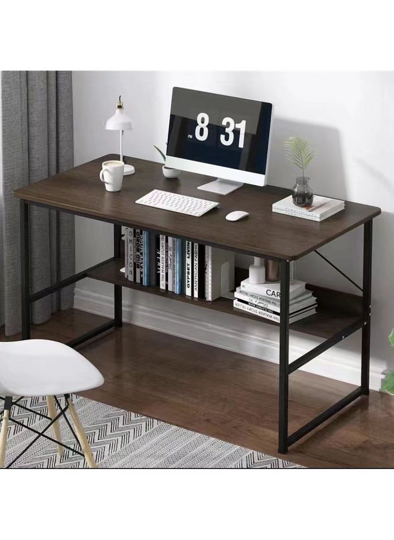 C&C Home - Computer Desk with Bookshelf Modern Sturdy Writing Desk Table - Image 1