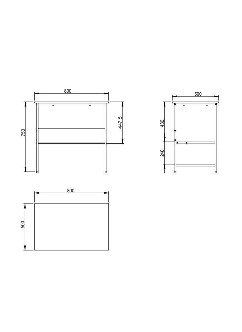 C&C Home - Computer Desk with Bookshelf Modern Sturdy Writing Desk Table - Image 1