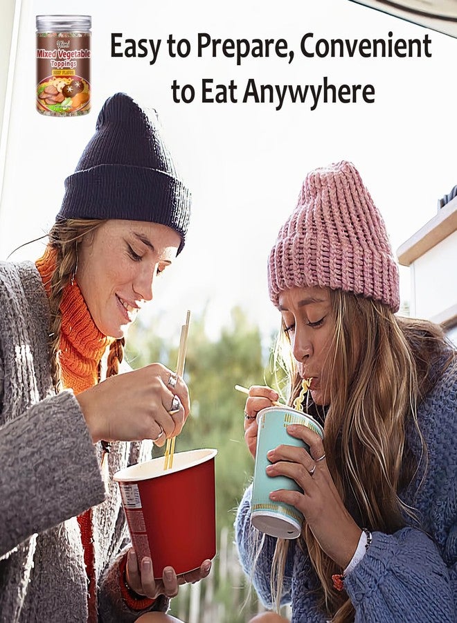 YIMI توبينغز ييمي رامين، نكهة لحم البقر المجفف، 7 توبينغز مختلفة - خضروات مجففة | فطر شيتاكي المجفف بالتجميد | ملفوف | بصل أخضر، توبينغز رامين تضيف نكهة إلى المعكرونة الفورية، مثالي كهدية - Image 3