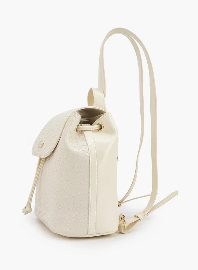 MISSY BEIGE Missy Backpack With Multiple Charms With Waffle Embossing for Women | Best Price UAE