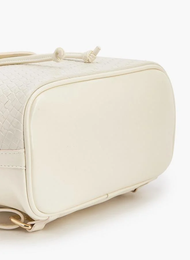 MISSY BEIGE Missy Backpack With Multiple Charms With Waffle Embossing for Women | Best Price UAE