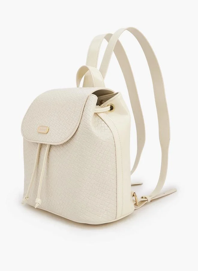 MISSY BEIGE Missy Backpack With Multiple Charms With Waffle Embossing for Women | Best Price UAE