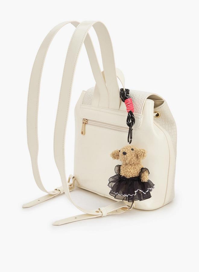 Missy Backpack With Multiple Charms With Waffle Embossing - Image 5