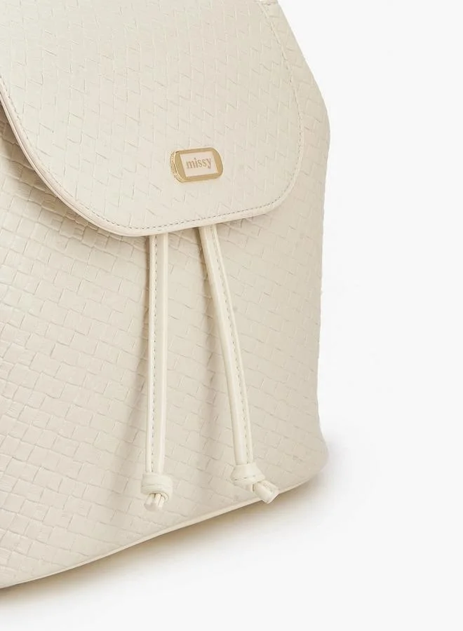 Missy BEIGE Missy Backpack With Multiple Charms With Waffle Embossing for Women | Best Price UAE
