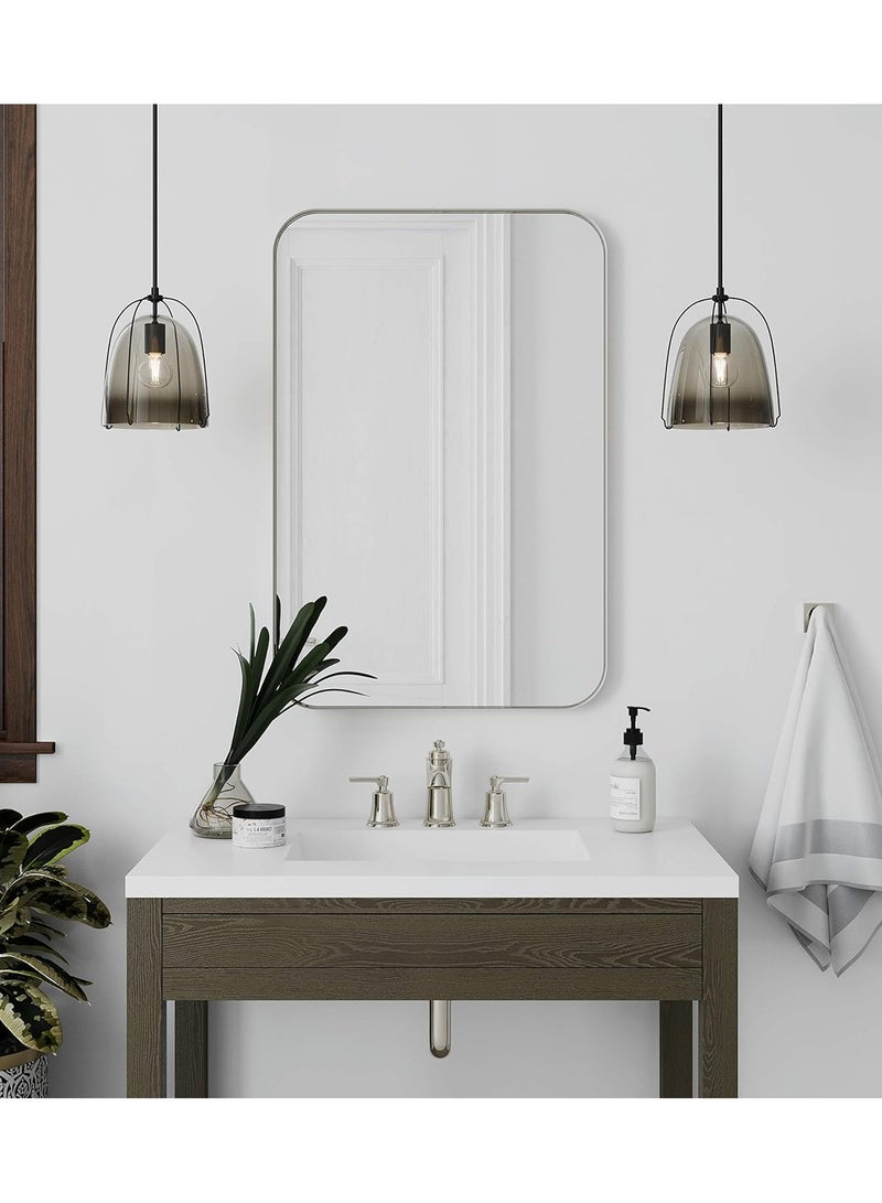 سبيس مرآة حائط حمام مستطيلة بدون إطار مقاس 30 × 40 بوصة من Better Bevel | حافة مصقولة - Image 5