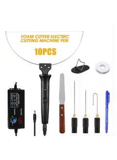 Generic 10 قطع 27 واط قابل للتعديل درجة الحرارة رغوة القاطع القلم مجموعة سكين الحرارة الكهربائية، آلة قطع تذوب الساخنة فقاعة الفيلم المنسوجة حقيبة الإسفنج KT قطع المجلس 100-240 فولت  - Image 1