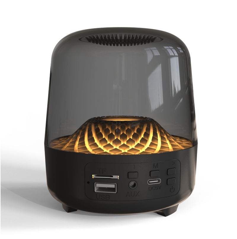 New Harman Catton Music Glass 4 Wireless Bluetooth Speaker Card Atmosphere Light Gift Home Transparent Audio Noble black