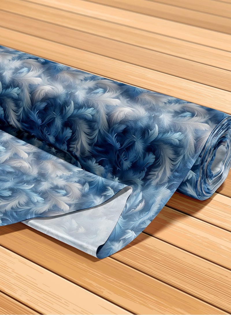 فيلاتو Ø¬Ù„Ø§Ø¨ÙŠØ© Ù…Ø®ÙˆÙŠØ± Ø¨ØªØµÙ…ÙŠÙ… Ø£Ù†ÙŠÙ‚ Ù…Ù† Ø±ÙŠØ´ Ø£Ø²Ø±Ù‚ Ø£Ø¨ÙŠØ¶ Ù…Ù† Ù‚Ù…Ø§Ø´ Ø­Ø±ÙŠØ± Ø§Ù„Ù„ÙŠÙ„ Ø¹Ø±Ø§Ù…Ù†ÙŠ Ø¨Ø§Ù„ÙŠØ§Ø±Ø¯Ø©ØŒ Ø¹Ø±Ø¶ 58 Ø¨ÙˆØµØ© - Image 5