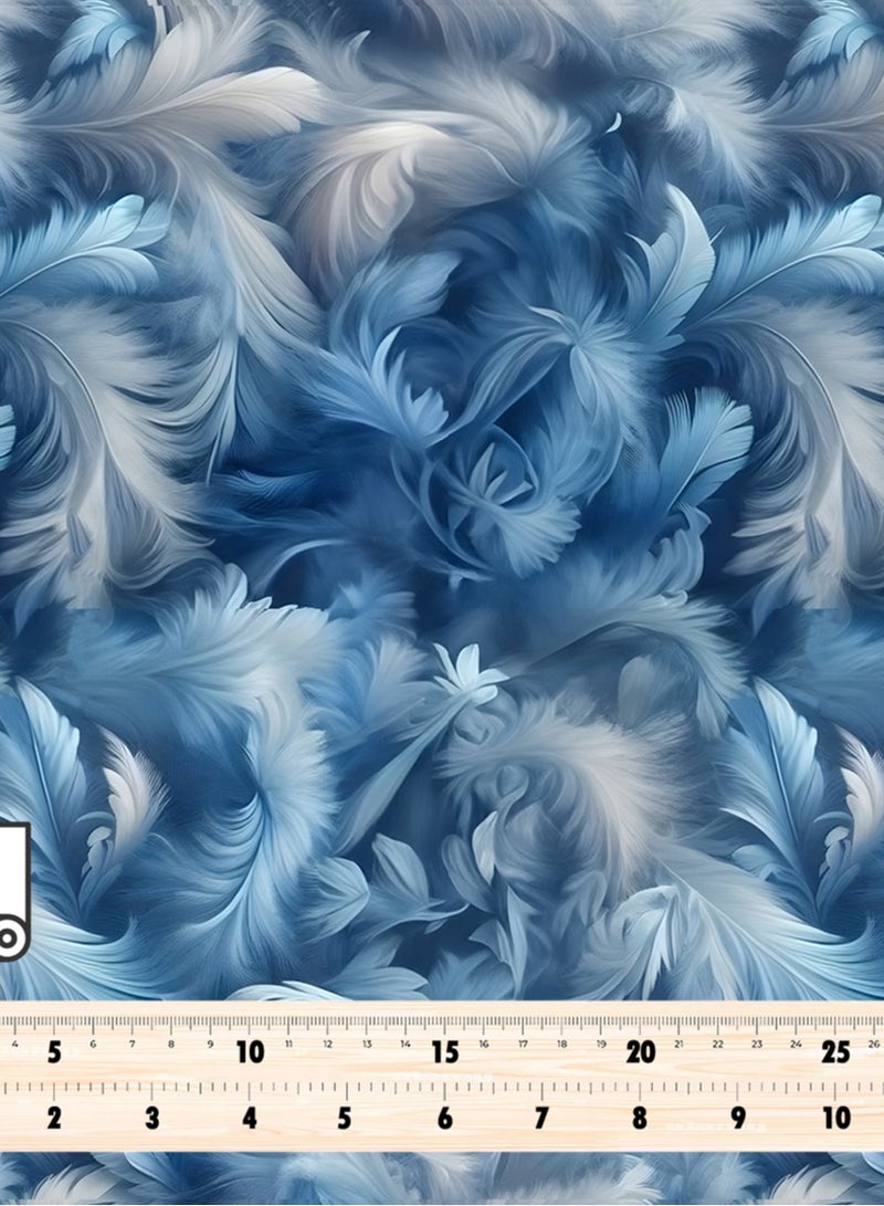 فيلاتو Ø¬Ù„Ø§Ø¨ÙŠØ© Ù…Ø®ÙˆÙŠØ± Ø¨ØªØµÙ…ÙŠÙ… Ø£Ù†ÙŠÙ‚ Ù…Ù† Ø±ÙŠØ´ Ø£Ø²Ø±Ù‚ Ø£Ø¨ÙŠØ¶ Ù…Ù† Ù‚Ù…Ø§Ø´ Ø­Ø±ÙŠØ± Ø§Ù„Ù„ÙŠÙ„ Ø¹Ø±Ø§Ù…Ù†ÙŠ Ø¨Ø§Ù„ÙŠØ§Ø±Ø¯Ø©ØŒ Ø¹Ø±Ø¶ 58 Ø¨ÙˆØµØ© - Image 4