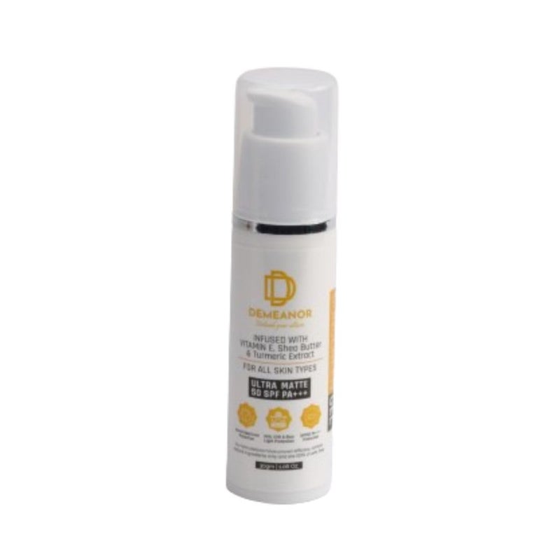 DEMEANOR Face Gel Sunscreen SPF 50 and PA Fluid Sunscreen with Turmeric  Vtimain E sunscreen for oily  combination skin normal skin  Broad spectrum sunscreen No White Cast Lightweight Non greasy  Higher protection than sunscreen SPF  30ml - Image 1