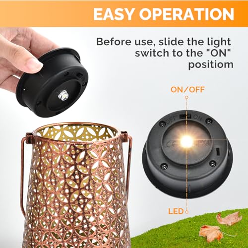 ELUTENG Solar Light Replacement Top 4 Pack (Top Size 2.76 inch, Bottom Size 2.42 inch) LED Solar Lantern Light Lids Outdoor Waterproof Replacement Solar Light Tops Warm White LED - Image 5
