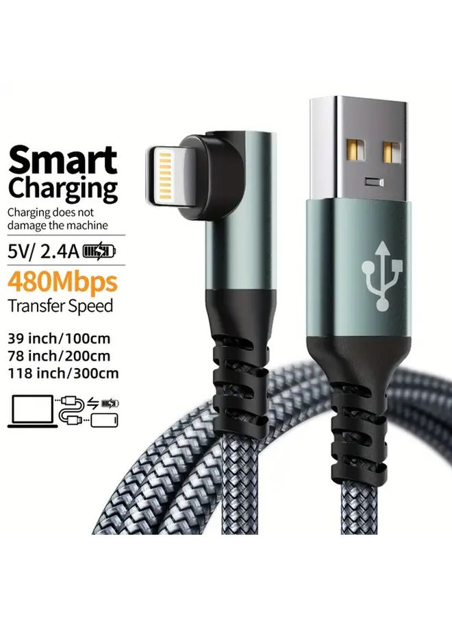 MFi Certified USB To Lightning Fast Charging Cable 3 3ft 1m Black For iPhone iPad - Image 5