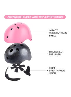 GROIC Kids Bike Helmet Set Skateboard Knee Pads - Kids Helmet Elbow Pads Wrist Guards Adjustable,Kids Protective Gear Set for Sport Cycling Bike Roller Skating Scooter  - Image 2