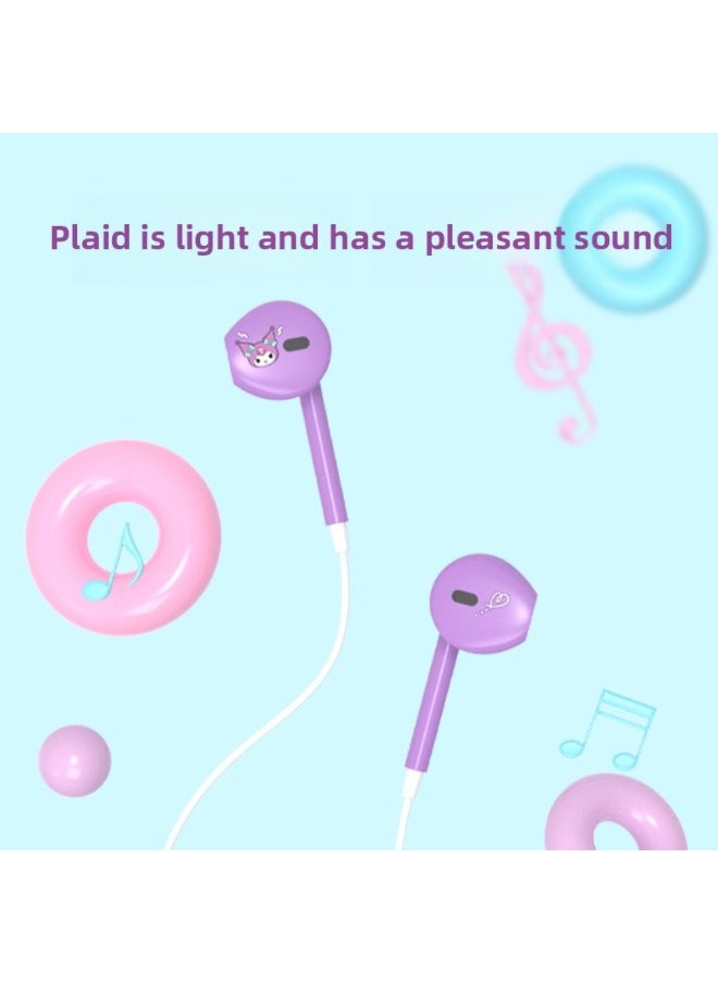 Sanrio Wired Headset Typec Interface For HuaweiFor XiaomiOppo Half In-ear Wired Headset Portable-Color:[Big Ear Dog] Typec Interface  - Image 5