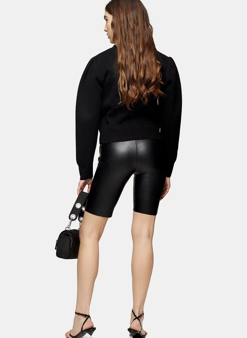 TOPSHOP PU Cycling Shorts