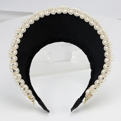 MYAYD Women's Palace Retro Tudor Hat Hair Accessories Crown Headwear Decoration Multicolor Handmade (Black) - Image 3