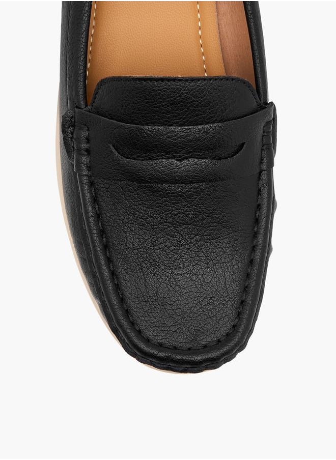 Le Confort Women Textured Slip-On Loafers with Wedge Heels  - Image 4
