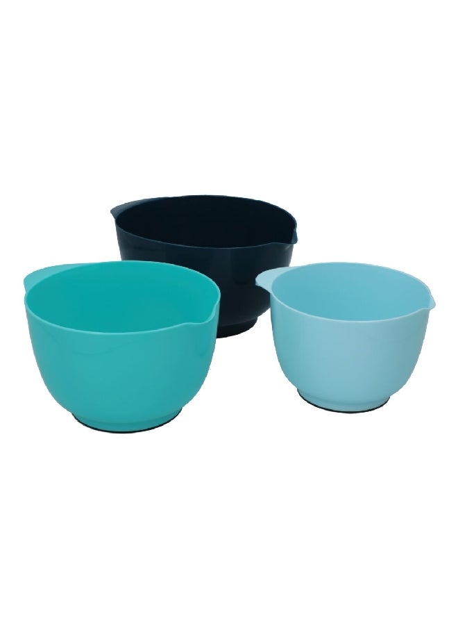 Core Kitchen - 3-Piece Anti Microbial Series Heat-Resistant Nesting Spout Mixing Bowl Set Blue 3.3 L AC31734 - Image 1