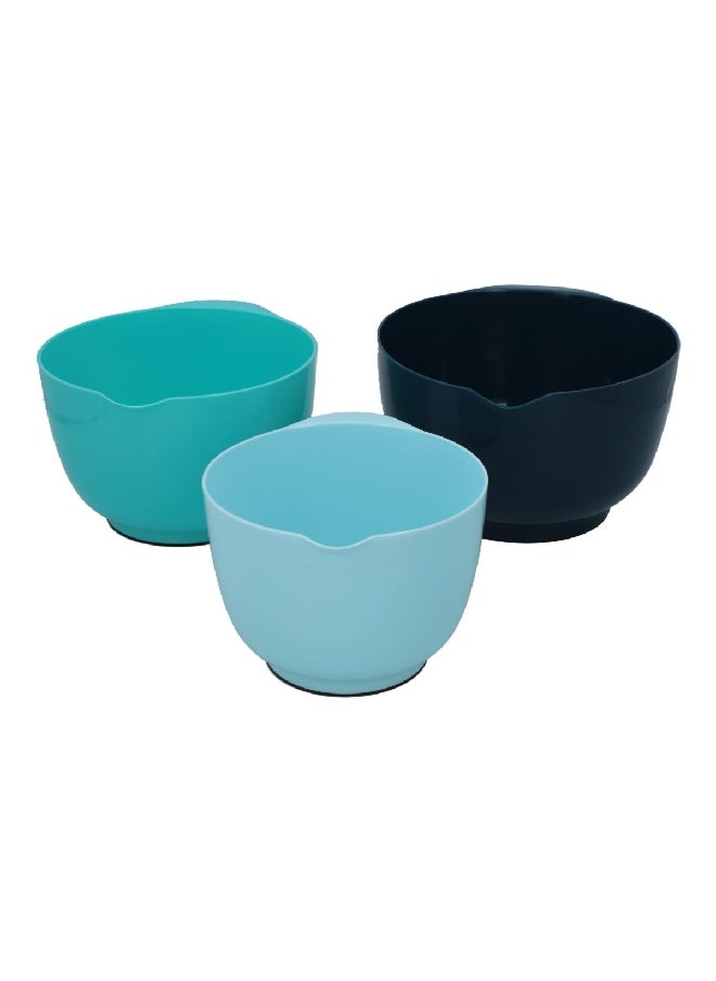 Core Kitchen - 3-Piece Anti Microbial Series Heat-Resistant Nesting Spout Mixing Bowl Set Blue 3.3 L AC31734 - Image 1