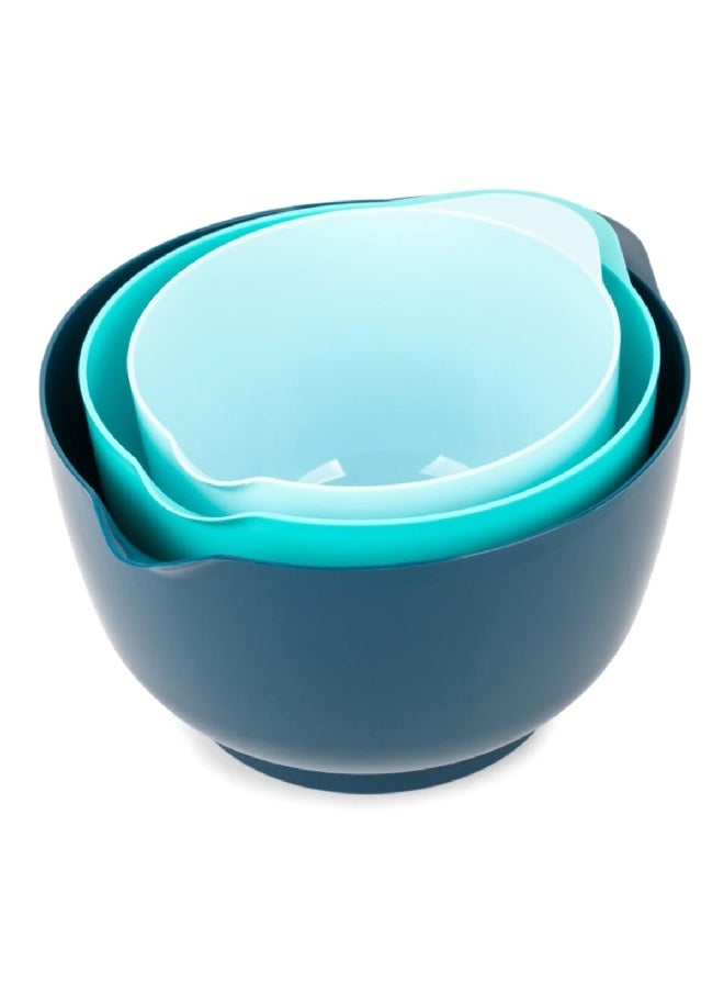 Core Kitchen - 3-Piece Anti Microbial Series Heat-Resistant Nesting Spout Mixing Bowl Set Blue 3.3 L AC31734 - Image 1
