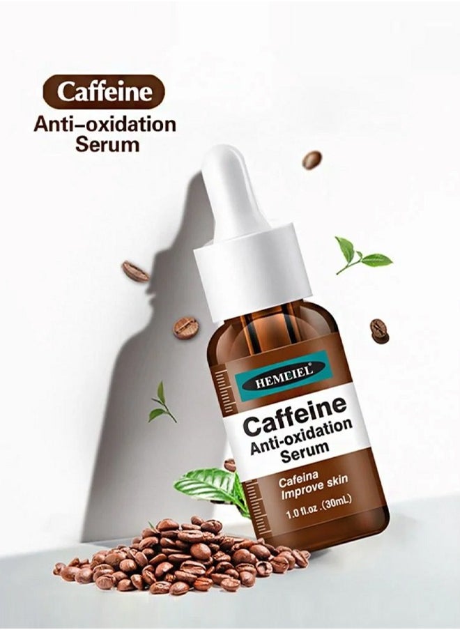 HEMEIEL Caffeine Anti- Oxidation  Face Serum - With Vitamin C, Hyaluronic Acid, Collagen, Caffeine Eye Lift Serum - Reduces Puffiness, Dark Circles, Eye Bags, Wrinkles & Brightens Skin - 30ml  - Image 2