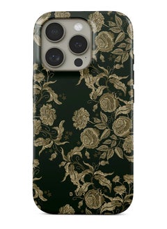 BURGA BURGA Phone Case Compatible with iPhone 16 PRO MAX Hybrid 2-Layer Hard Shell + Silicone Protective Case Flower Marble Destiny High Luxury Gold Glitter Marble Scratch-Resistant Shockproof Mobile Cover  - Image 1