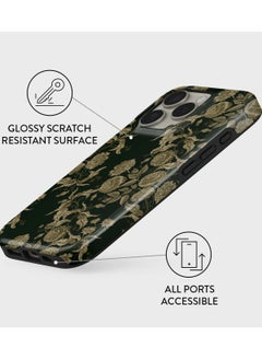 BURGA BURGA Phone Case Compatible with iPhone 16 PRO MAX Hybrid 2-Layer Hard Shell + Silicone Protective Case Flower Marble Destiny High Luxury Gold Glitter Marble Scratch-Resistant Shockproof Mobile Cover  - Image 2