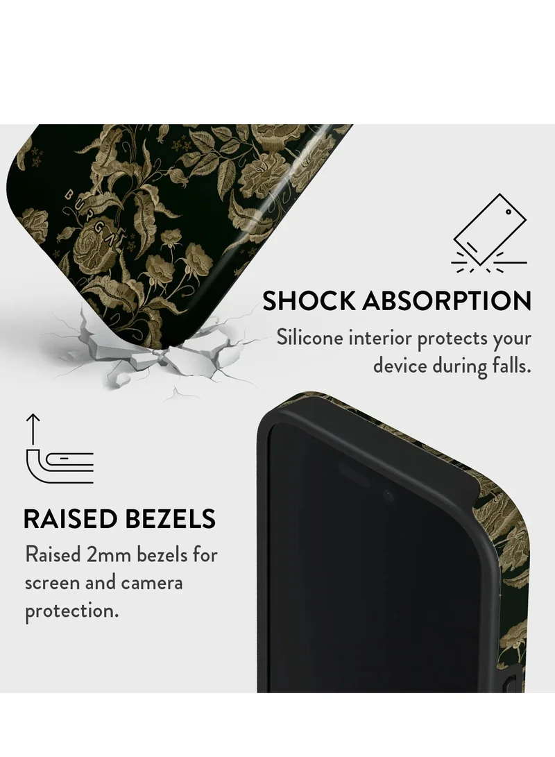 BURGA BURGA Phone Case Compatible with iPhone 16 PRO MAX Hybrid 2-Layer Hard Shell + Silicone Protective Case Flower Marble Destiny High Luxury Gold Glitter Marble Scratch-Resistant Shockproof Mobile Cover