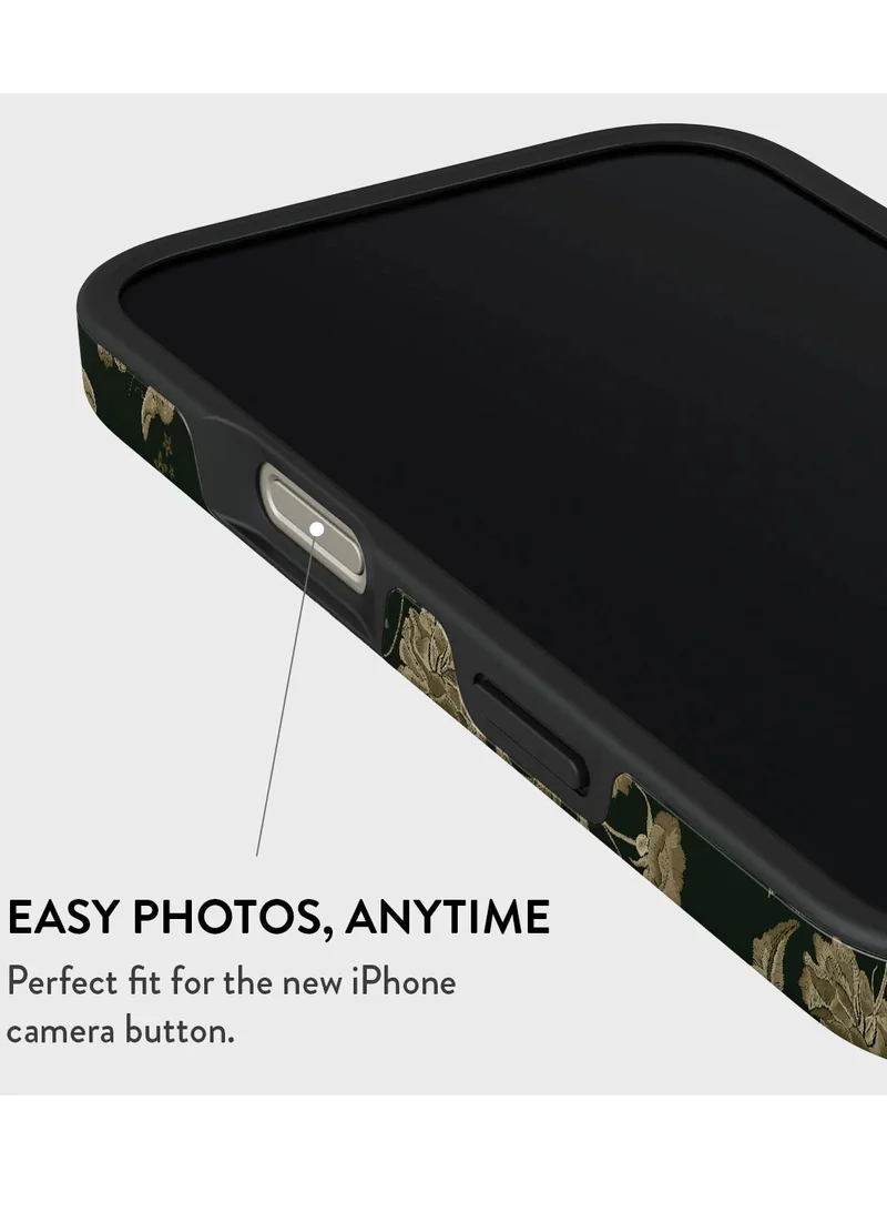 BURGA BURGA Phone Case Compatible with iPhone 16 PRO MAX Hybrid 2-Layer Hard Shell + Silicone Protective Case Flower Marble Destiny High Luxury Gold Glitter Marble Scratch-Resistant Shockproof Mobile Cover