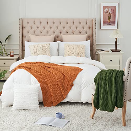 Longhui bedding Chunky Cable Knit Throw Blanket Lightweight Burnt Orange 100% Organic Cotton Blanket for Sofa Couch Bed Baby Nursery, Rustic Shabby Chic Modern Farmhouse, 60” x 80” Give Laundering Bag - Image 5
