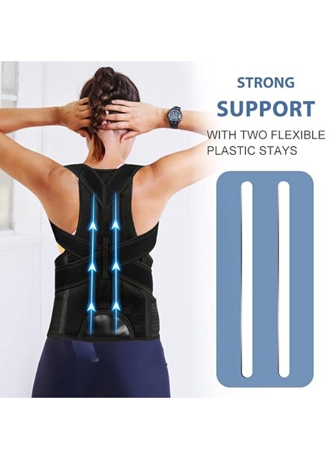 حزام تقويم وضعية الظهر للرجال والنساء - دعم قابل للتعديل لتخفيف آلام أعلى وأسفل الظهر - تحسين الوضعية ودعم الفقرات القطنية - Image 3